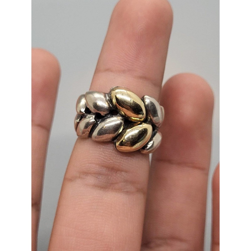 925 Sterling Silver Ring With 14k Accent Size 7